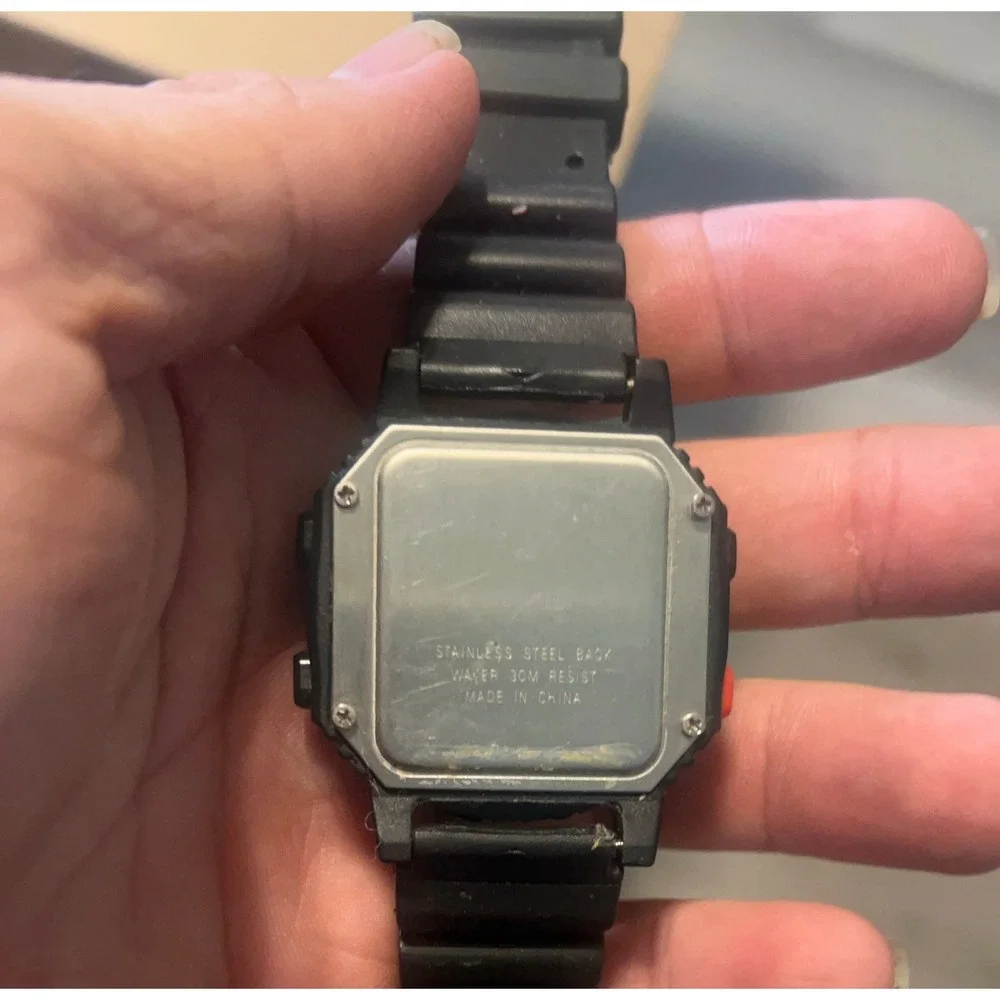 Vintage Winston Racing Team Digital Watch Black Resin Compass Bezel NASCAR 90s